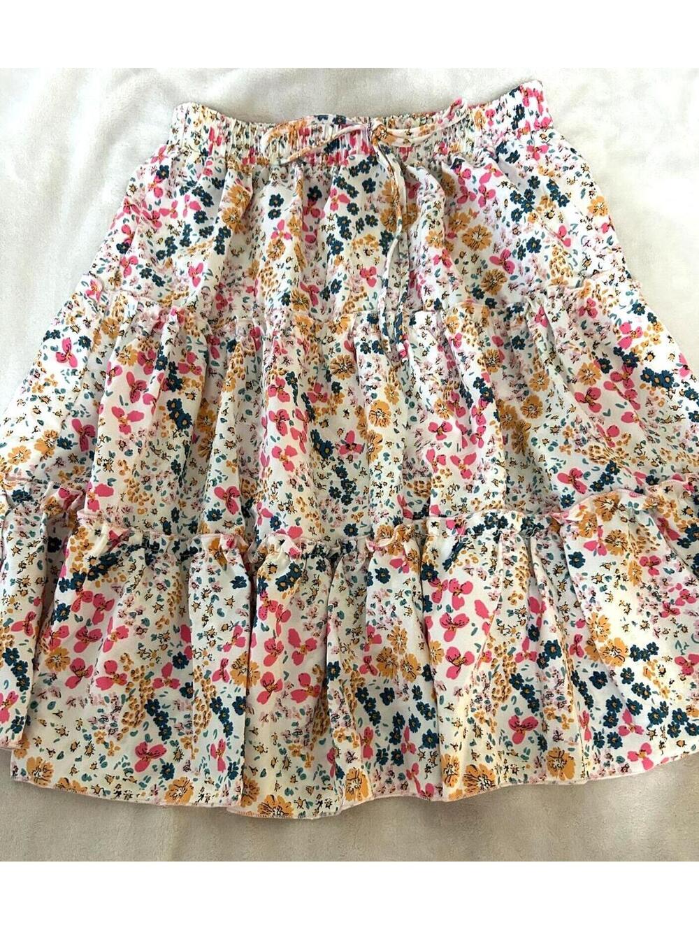 Floral Ruffled Mini Skirt Coquette Cottagecore Y2K Pink Floral Skirt Size M